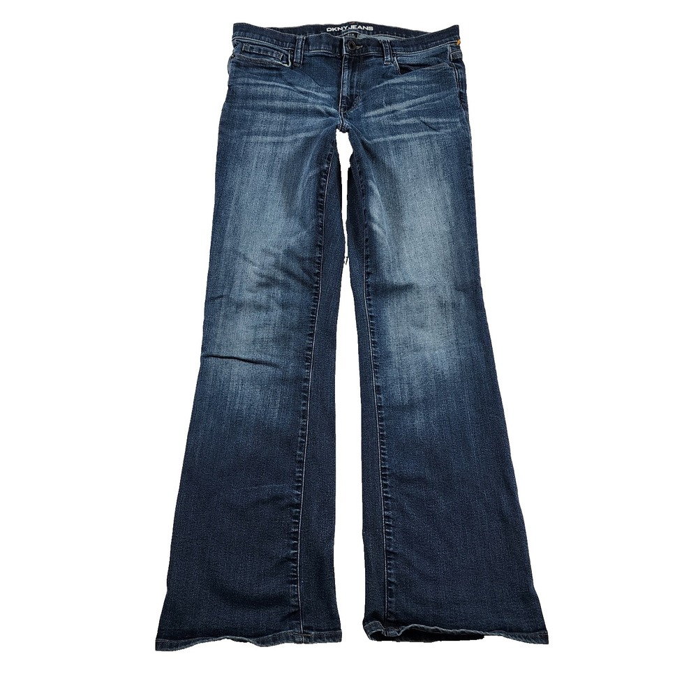 DKNY Jeans Womens 10 W30 Soho Boot Cut Flare Dark Wash Mid Rise Indie Sleaze Y2K
